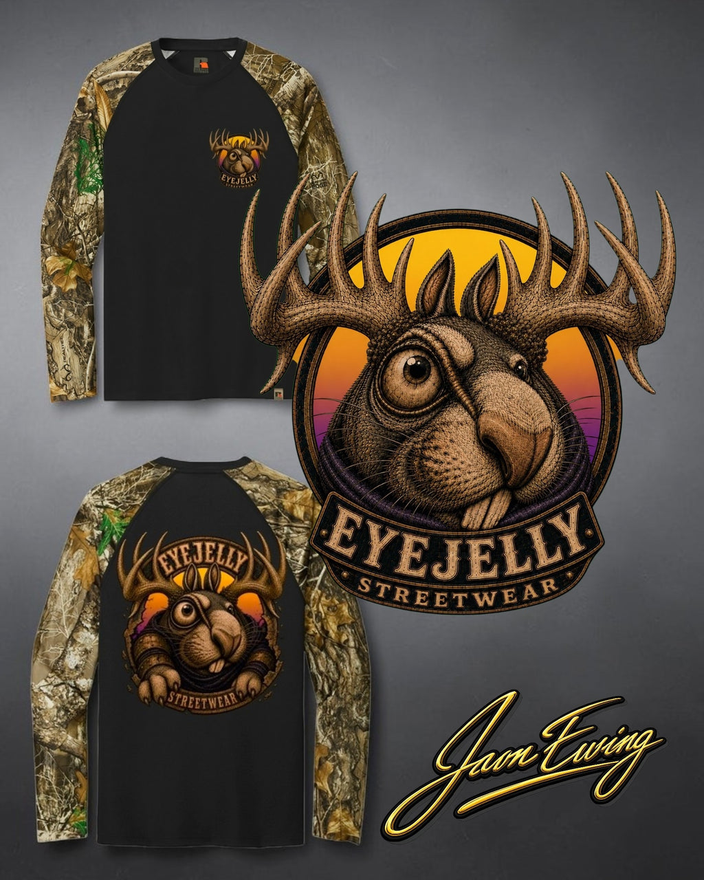 JELLY THE JACKALOPE™ REALTREE® RAGLAN LONG-SLEEVE TEE