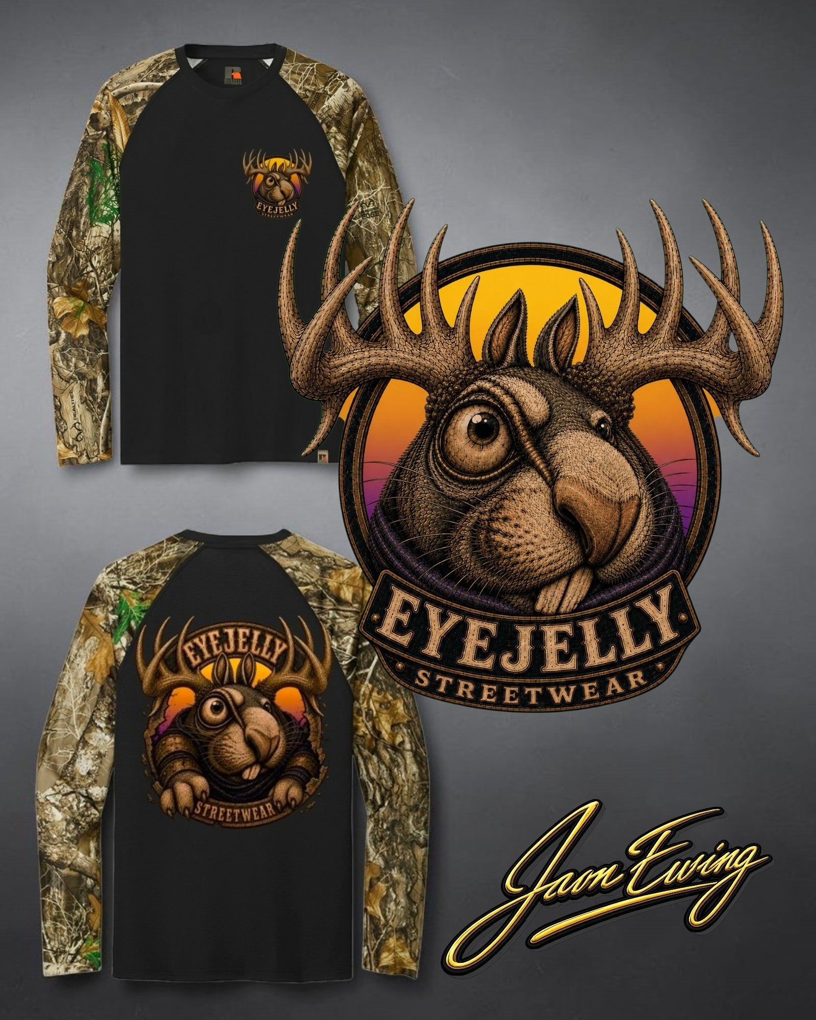 JELLY THE JACKALOPE™ REALTREE® RAGLAN LONG-SLEEVE TEE