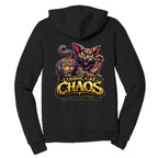 CHAOS THE CAT hoodie by Jason Ewing - Black back artwork