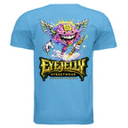 JELLY MIND graphic T-shirt by Jason Ewing - Heather Sapphire back artwork