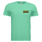 JELLY MIND graphic T-shirt by Jason Ewing - Heather Irish Green front view