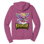 JELLY MIND zip hoodie by Jason Ewing - Mauve back artwork