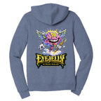 JELLY MIND zip hoodie by Jason Ewing - Heather True Royal back artwork