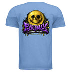 DEATH SMILEZ graphic T-shirt by Jason Ewing - Heather Royal back artwork