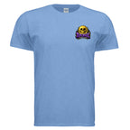 DEATH SMILEZ graphic T-shirt by Jason Ewing - Heather Royal front view