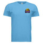 DEATH SMILEZ graphic T-shirt by Jason Ewing - Heather Sapphire front view