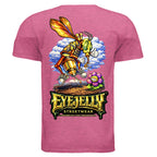 HONEY DRIPPER graphic T-shirt by Jason Ewing - Heather Heliconia back artwork