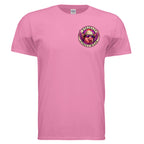 PIGS FLY graphic T-shirt by Jason Ewing - Azalea front view