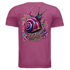 SLOW BLOOM graphic T-shirt by Jason Ewing - Antique Heliconia back artwork