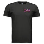 SLOW BLOOM graphic T-shirt by Jason Ewing - Black front view