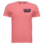 SLOW BLOOM graphic T-shirt by Jason Ewing - Coral Silk front view