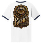 JELLY VISION ringer tee by Jason Ewing - White and Navy back artwork