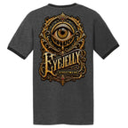 JELLY VISION ringer tee by Jason Ewing - Dark Heather Grey and Jet Black back artwork