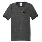 JELLY INK ringer tee by Jason Ewing - Dark Heather Grey and Jet Black front view