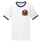 BUDDHAPHANT ringer tee by Jason Ewing - White and Navy front view