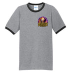 BUDDHAPHANT ringer tee by Jason Ewing - Athletic Heather and Jet Black front view