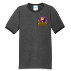 BUDDHAPHANT ringer tee by Jason Ewing - Dark Heather Grey and Jet Black front view