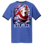 DEVIL DOG ringer tee by Jason Ewing - Heather Royal and Navy back artwork