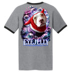 DEVIL DOG ringer tee by Jason Ewing - Athletic Heather and Jet Black back artwork