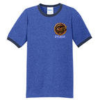 DEVIL DOG ringer tee by Jason Ewing - Heather Royal and Navy front view