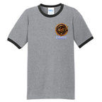 DEVIL DOG ringer tee by Jason Ewing - Athletic Heather and Jet Black front view