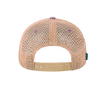 Back view of the Jelly the Jackalope trucker hat in lavender and khaki, an original EyeJelly Streetwear cap.