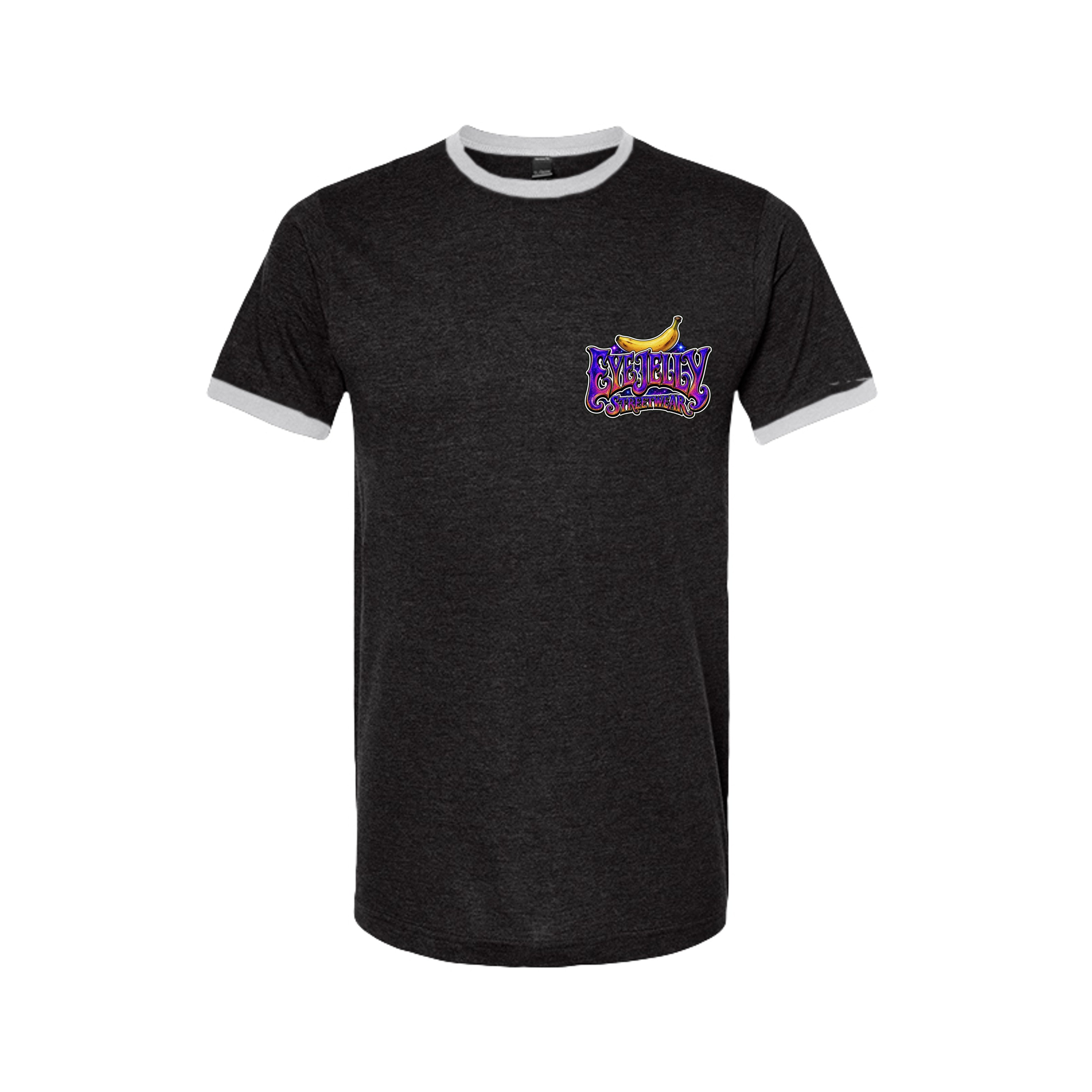 SPACE MONKEY™ Black/White Ringer Tee front view