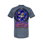 SPACE MONKEY™ Heather Denim/Navy Ringer Tee back artwork