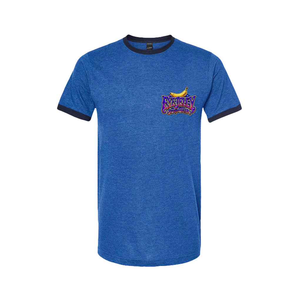 SPACE MONKEY™ Heather Royal/Navy Ringer Tee front view