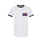 SPACE MONKEY™ White/Black Ringer Tee front view