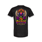 REBIRTH black and white ringer tee back artwork by Jason Ewing | EyeJelly Streetwear