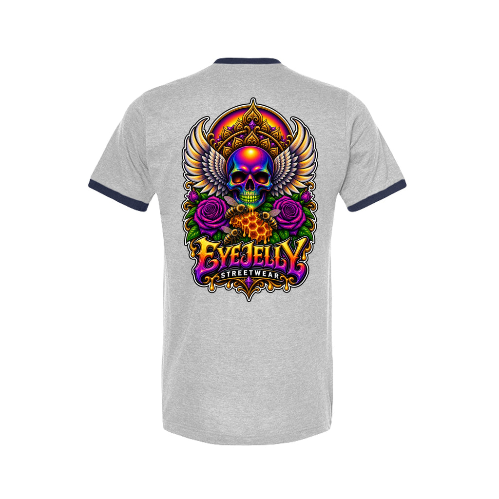 REBIRTH navy ringer tee back