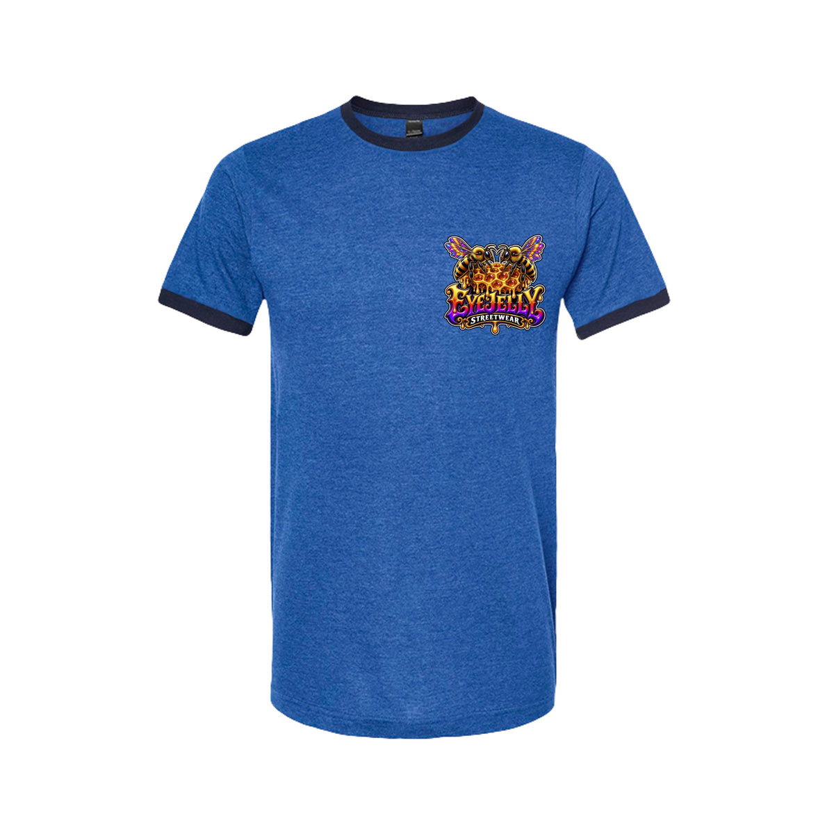 REBIRTH royal ringer tee front