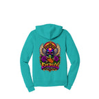 REBIRTH teal zip-up hoodie back