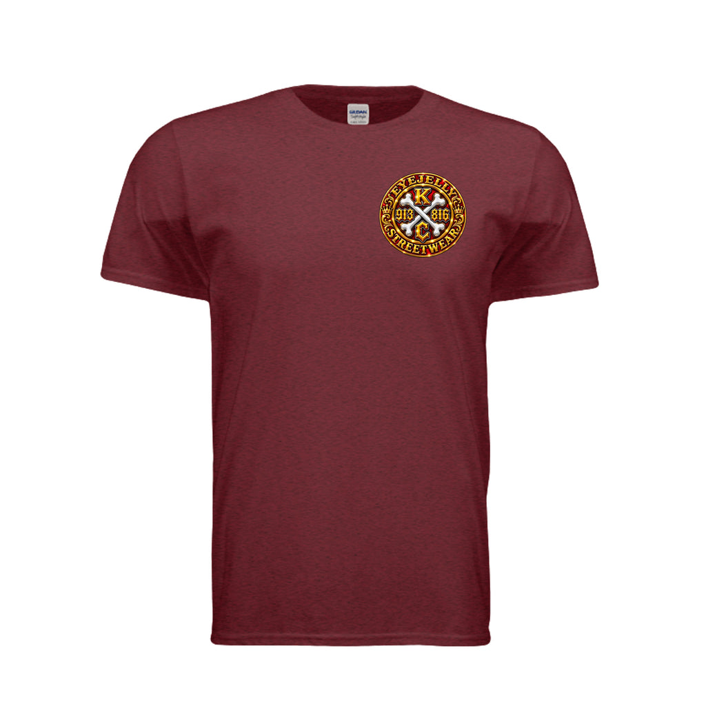 KC CROSSBONES GOLD 2026™ antique cherry red T-shirt front