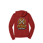 KC CROSSBONES GOLD™ red zip-up hoodie back