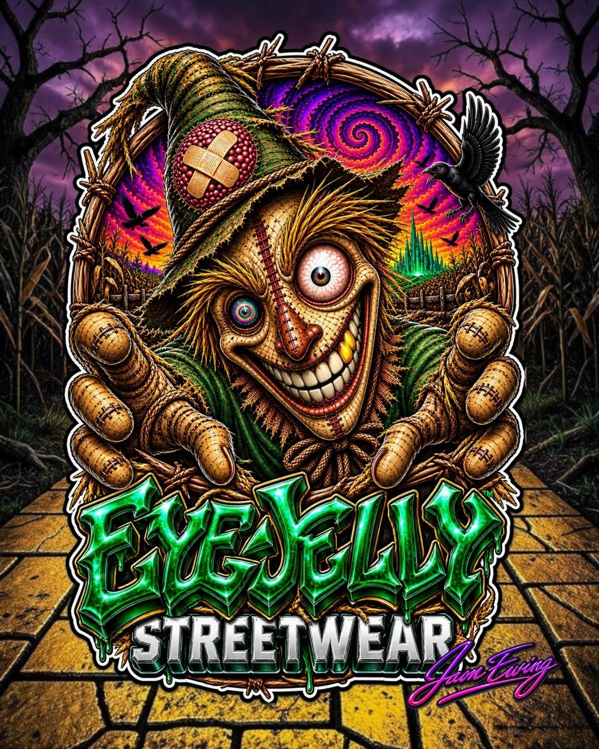 SCARECROW OF JELLY™ RINGER TEE — Jason Ewing | EyeJelly Streetwear™