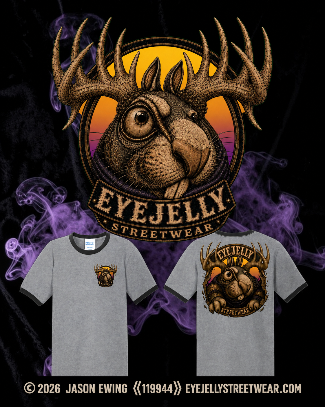 JELLY THE JACKALOPE™ RINGER TEE